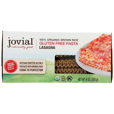 Jovial Pasta Organic Brown Rice Lasagna, 9 Oz - Walmart.com - Walmart.com