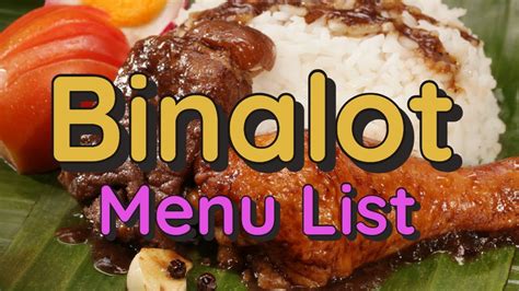 Binalot Menu Prices [Philippines Restaurant Menu] - YouTube