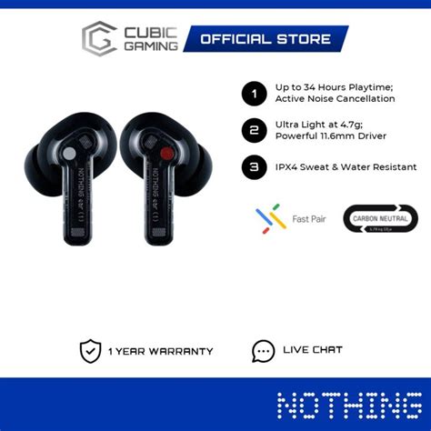 Nothing Ear (1) Earbuds - ANC Earbuds , TWS Wireless Earbuds , Dynamic ...