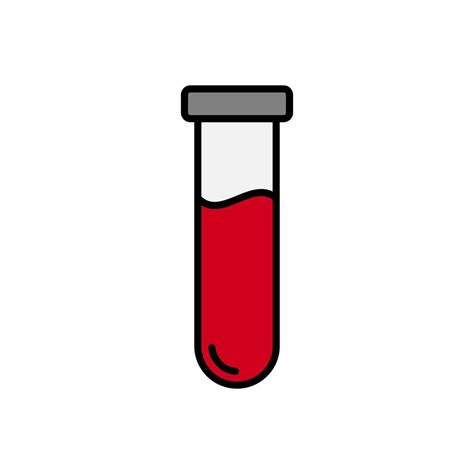 Blood test tube, blood sample concept icon in flat style design isolated on white background ...