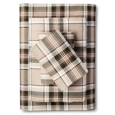 Twin Patterned Flannel Sheet Set Plaid Pine Edgewood Plaid - Eddie ...