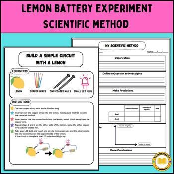 Lemon Battery Experiment & scientific method by Worksheets AZ | TPT