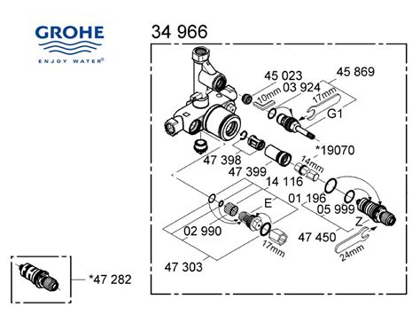 Grohe mixer valve - 34966 000 shower spares and parts | Grohe 34966000 ...