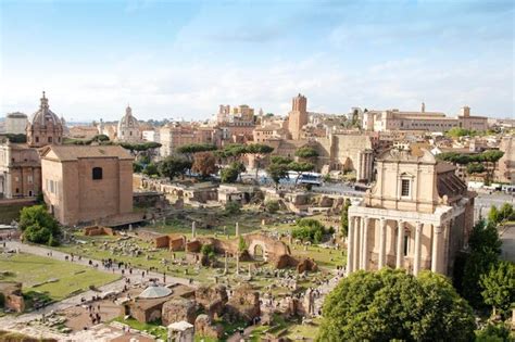 Premium Photo | Aerial panoramic cityscape view of the roman forum ...