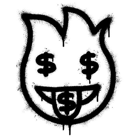 Premium Vector | Graffiti emoticon money mouth isolated with a white background graffiti fire ...