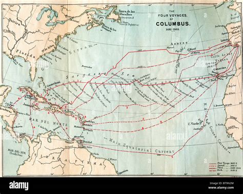 The Four Voyages of Christopher Columbus, 1492 to 1503. From the book ...