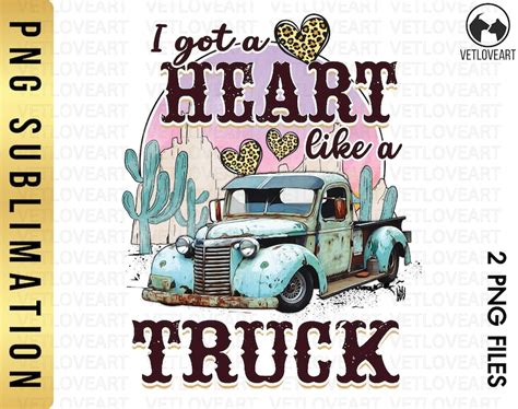 I Got A Heart Like A Truck Pngcountry Music Songrodeo - Etsy