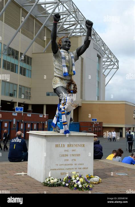 A statue of Billy Bremner outside Leeds United's Elland Road Stadium ...