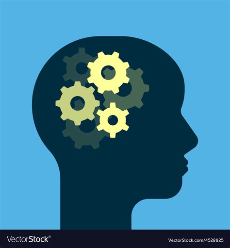 Gears working brain Royalty Free Vector Image - VectorStock