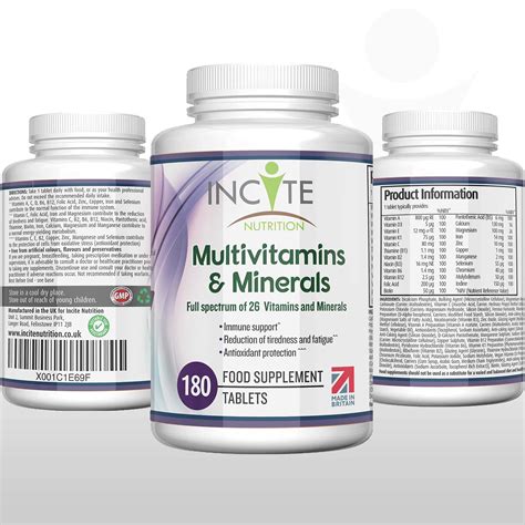 Buy Multivitamin and Minerals | 180 Vegan Tablets | 26 Key Vitamins and ...