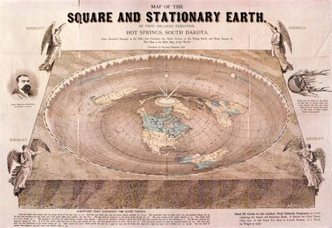 Map of the Square and Stationary Earth - Vivid Maps