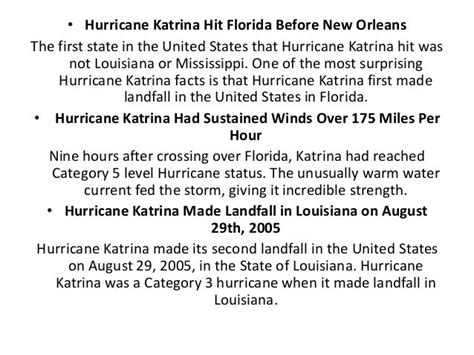 Hurricane Katrina Facts