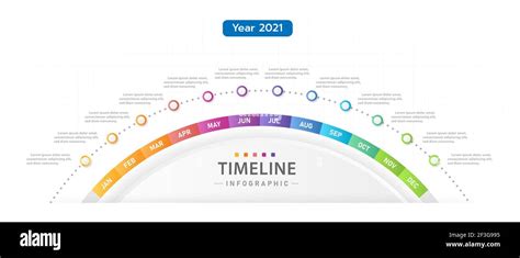 Infographic template for business. 12 Months modern Timeline diagram calendar, presentation ...