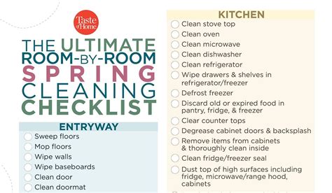 Spring Clean Checklist Printable