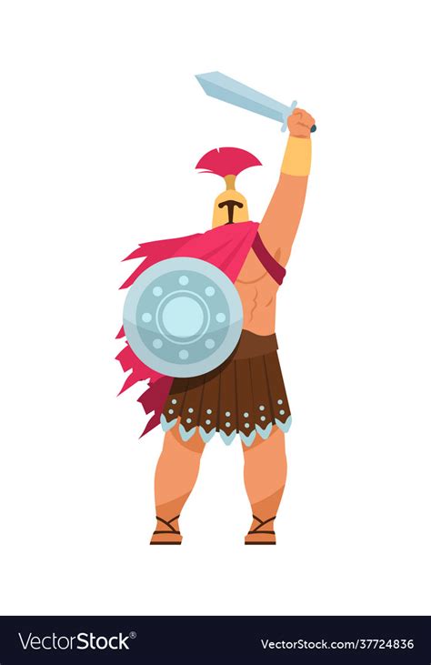 Ares greek god war cartoon male character Vector Image