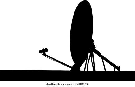 Satellite Dish Silhouette Vector Illustration Stock Vector (Royalty ...