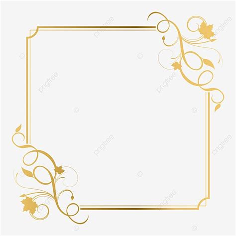 Elegant Golden Frame with Leaves and Vines