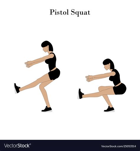 Pistol squat exercise Royalty Free Vector Image