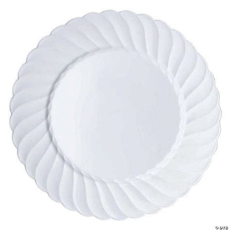 Kaya Collection 9" White Flair Plastic Buffet Plates (180 Plates) | Oriental Trading