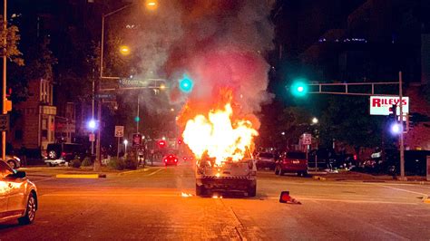 Madison protests: Looting, police car ablaze after peaceful day