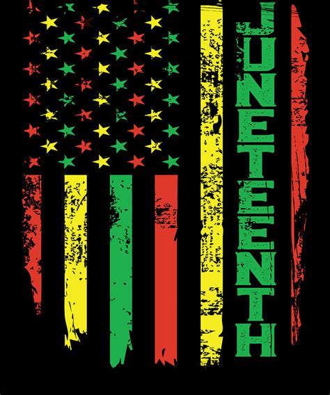 Juneteenth June 19th American Flag Digital Art by Michael S - Pixels