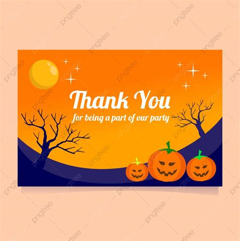 Halloween Party Thank You Card Template Template Download on Pngtree | Card template, Thank you ...