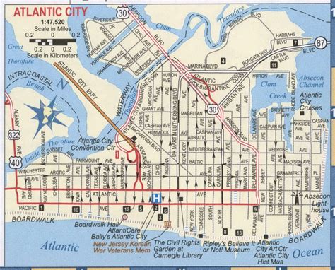 Atlantic city NJ roads map