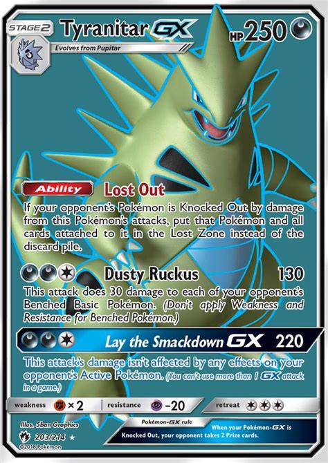 Tyranitar-GX 203 (Lost Thunder 2018) Pokemon Card