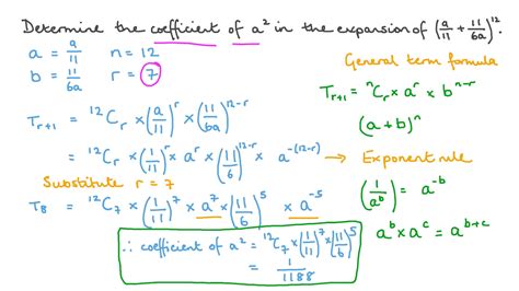 Question Video: Finding the Coefficient of a Certain Term in a Binomial ...