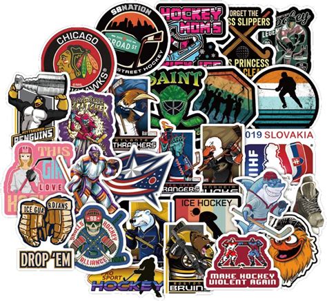 Amazon.com: 50Pcs Hockey Stickers for Water Bottle Cup Laptop Guitar ...