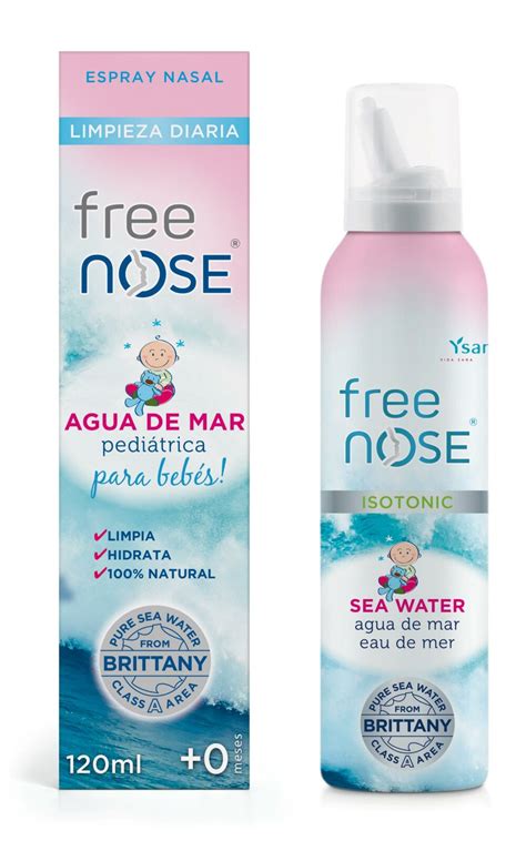 Free Nose® Pediatric Isotonic Seawater nasal spray 120 ml de Ysana ...