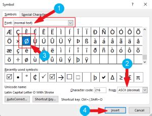 Typing Diameter Symbol [Ø] in Word/Excel – slash O - Software Accountant