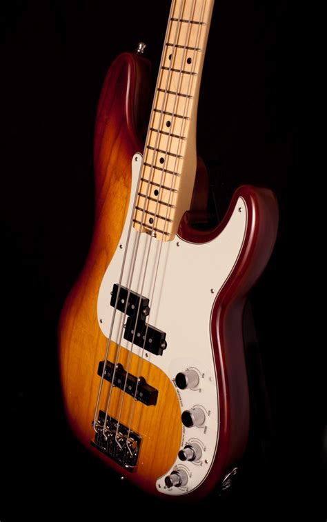 Fender Precision Bass American Elite Ash Tobacco Sunburst - Gitarren Total