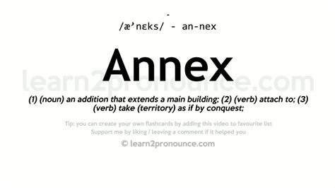 Pronunciation of Annex | Definition of Annex - YouTube