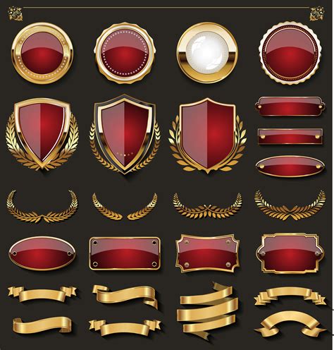 golden badges and labels design elements 284488 Vector Art at Vecteezy