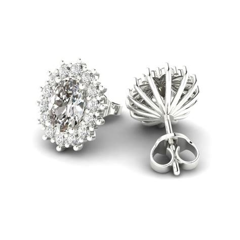 Diamond White Gold Princess Kate Stud Earrings | Brilliyond Jewellery