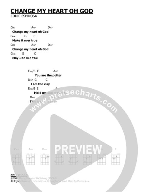 Change My Heart Oh God Chords PDF (Eddie Espinosa) - PraiseCharts