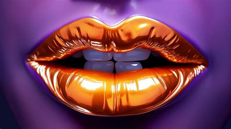 Premium AI Image | The ultra violet lipstick in a gold lipstick fashion 3d