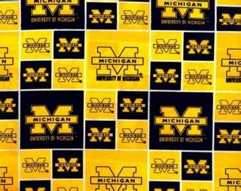 Michigan Wolverines Fabric - Etsy