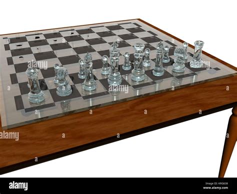 glassy chess game on table Stock Photo - Alamy