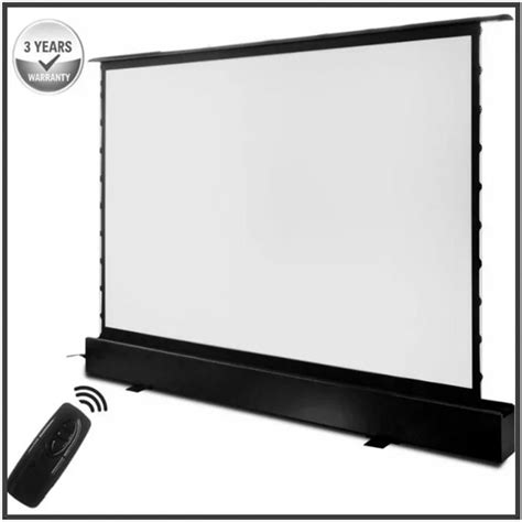 T6HCW, 16:9 HDTV Motorized Electric Floor rising front projection screen motorised floor stand ...