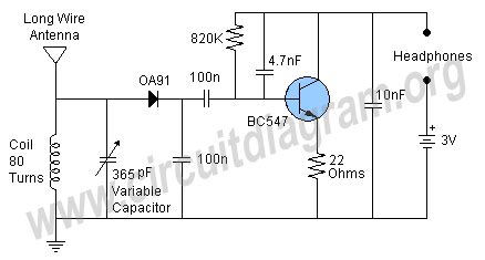 Simple AM Receiver | Circuit Diagram