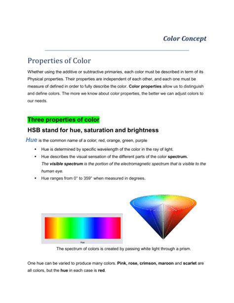 Properties of Color