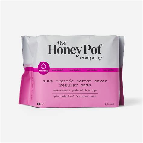 The Honey Pot Regular Non Herbal Menstrual Pads, 20 ct