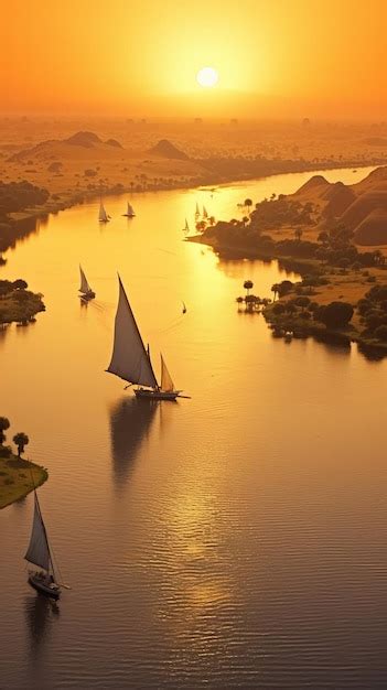 Premium Photo | The nile river ancient egypt image