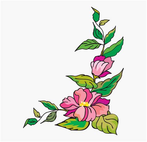 Flower Corner Clipart - Front Page Design Flower, HD Png Download ...