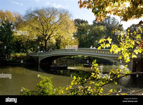 The cast iron Bow Bridge by Calvert Vaux, Central Park, New York City Stock Photo - Alamy