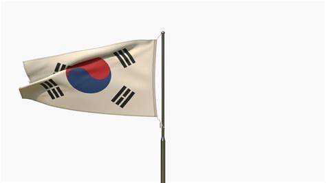 Animated South Korea Flag 3D Model - TurboSquid 1795081