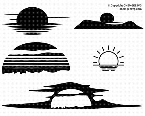 Sunrise Clipart Black And White