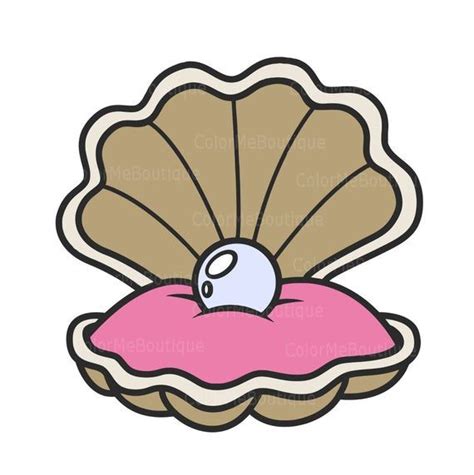 Clam Shell w/ Pearl Clipart | Etsy | Punç